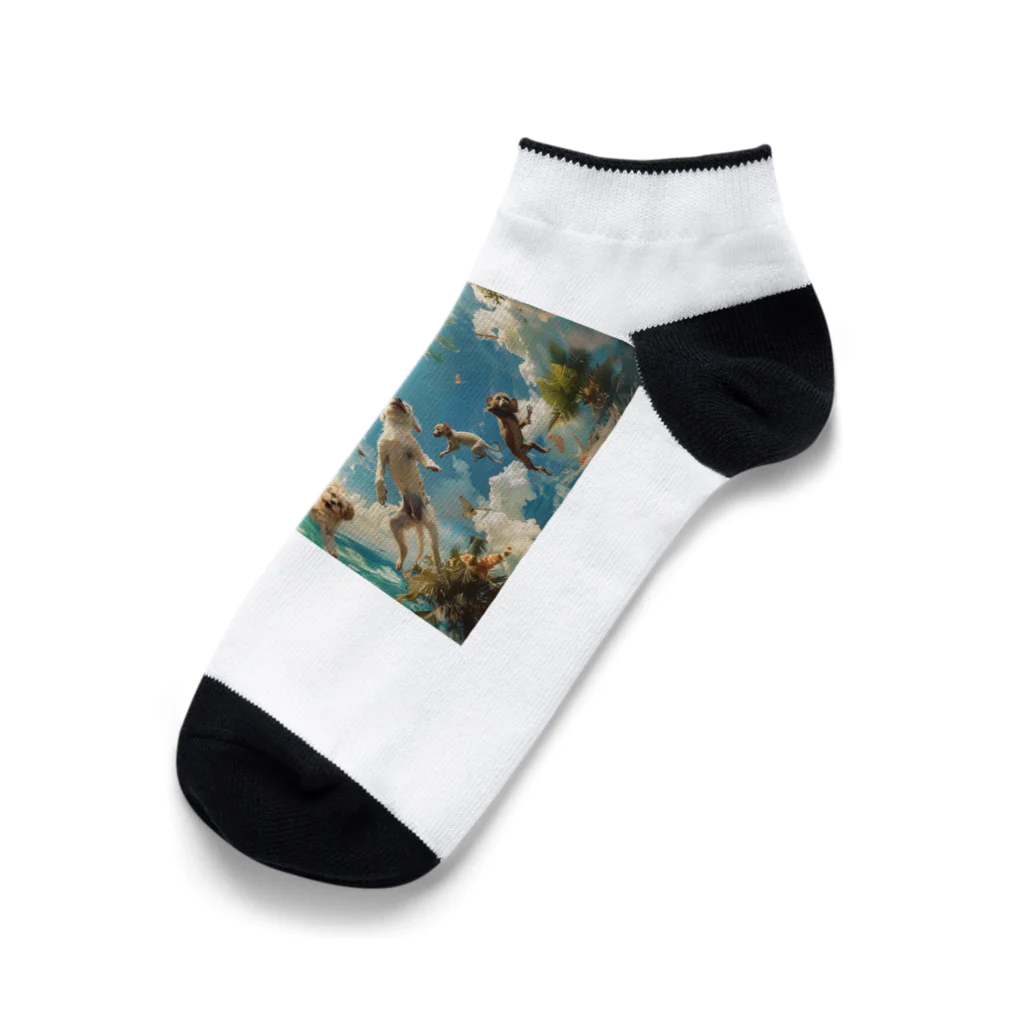 AQUAMETAVERSEのワンちゃんたちのパラダイス アメジスト 2846 Ankle Socks