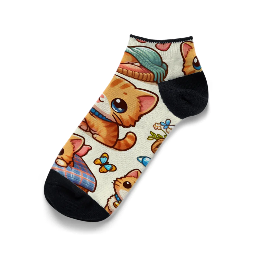 yos-1292583のねこニコばん Ankle Socks