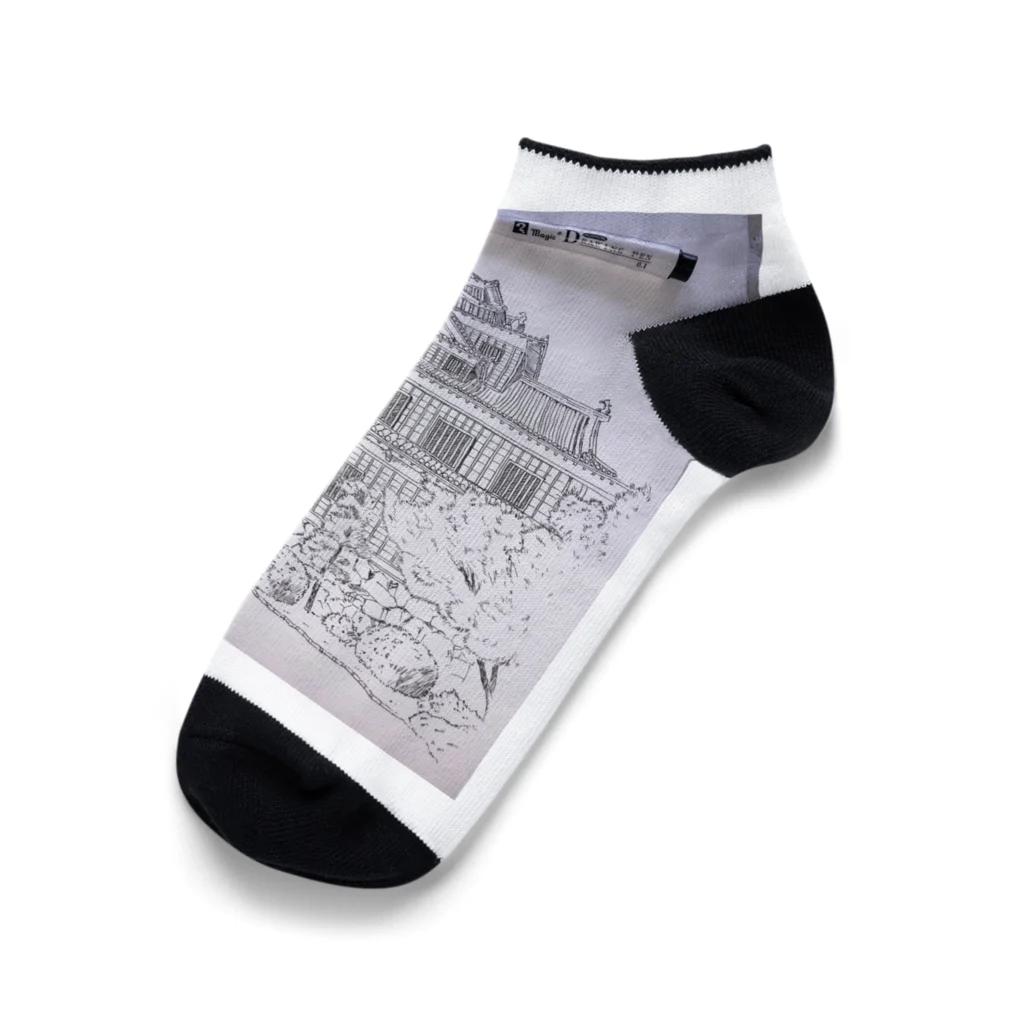 OASIS TOWNの岡山城ペンアート Ankle Socks