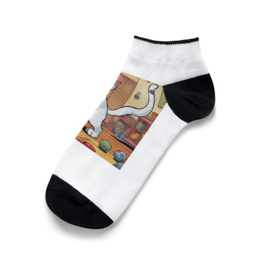 にゃんこーねこのこっち向く猫 Ankle Socks