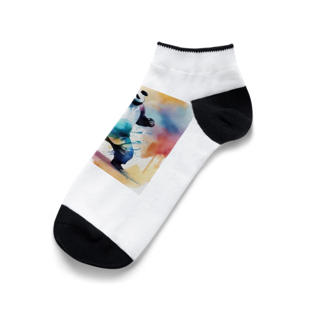 Oimo_shanの強そうなパンダさん Ankle Socks