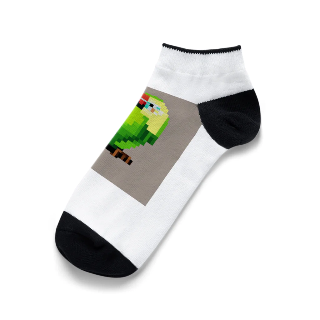 jthbcのオウム柄ピクセルアート Ankle Socks