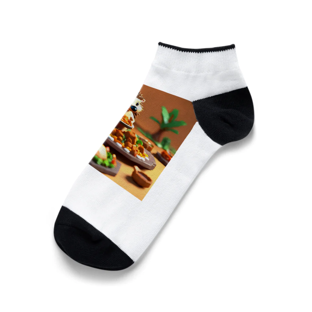 AYA_KARDASHIANのインドでチキンティッカマサラを食べているハリネズミ Ankle Socks