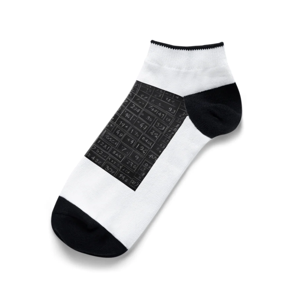 Isaiah_AI_Designの黒板の数字 Ankle Socks