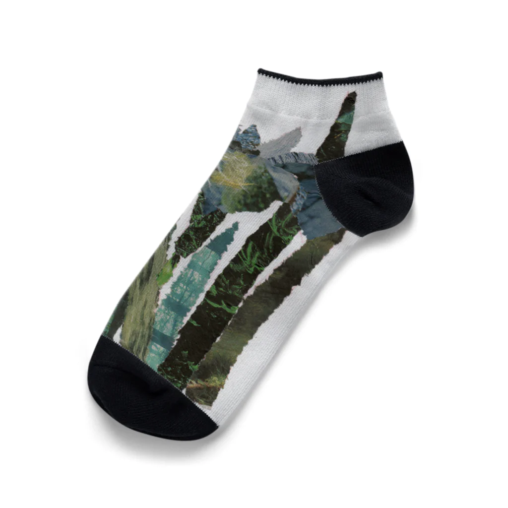 とみよのちぎり絵のとみよのお花 Ankle Socks