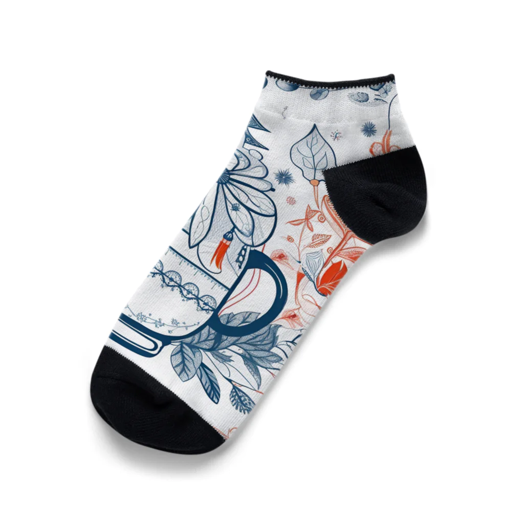 (っ◔◡◔)っ ♥ Le Petit Trésor ♥の花の詩カップ(The Flower Poetry Cup) Ankle Socks