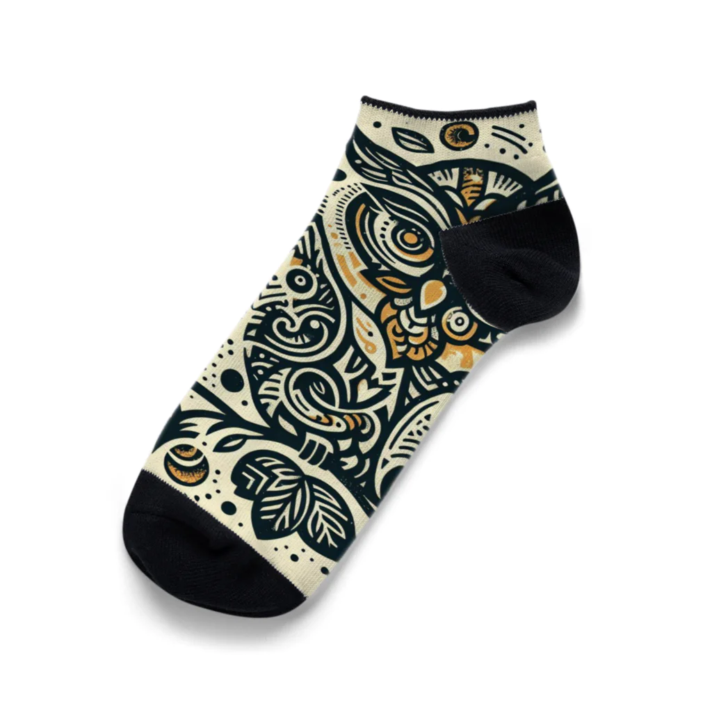 kotpopのSymmetrical Owls Ankle Socks