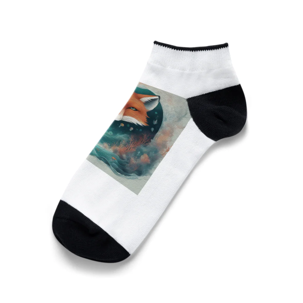 ブルーレイの深海を想う狐 Ankle Socks