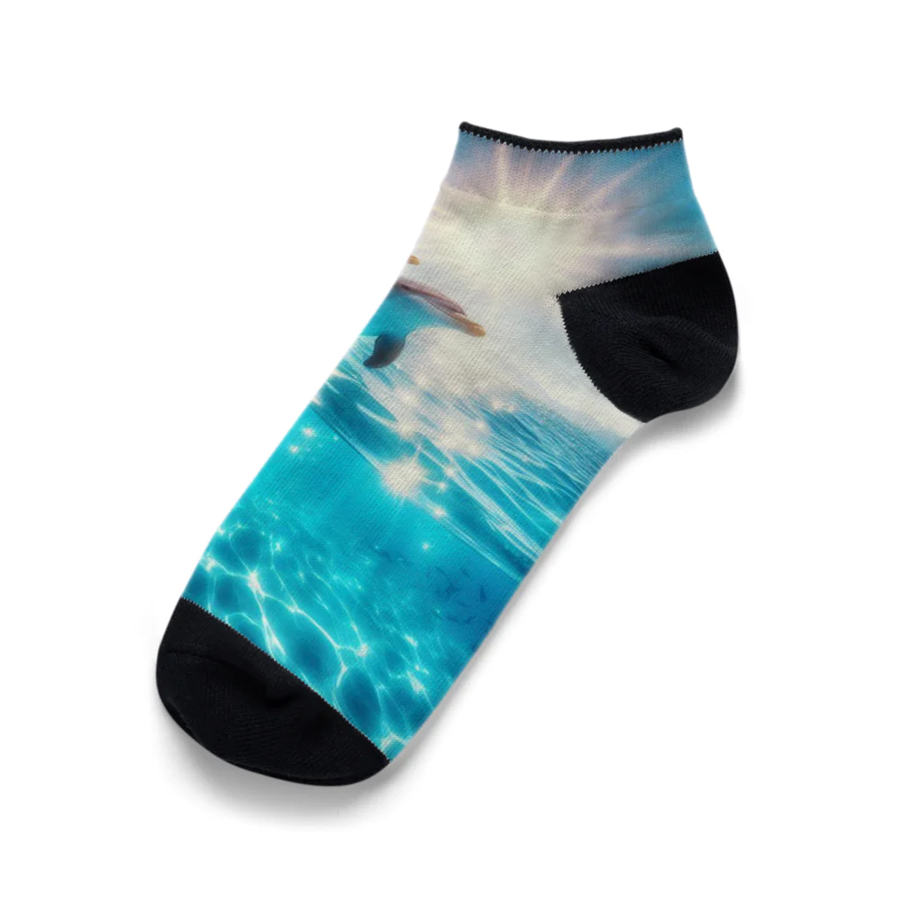 終わらない夢🌈の美しい海とイルカ🐬✨ Ankle Socks