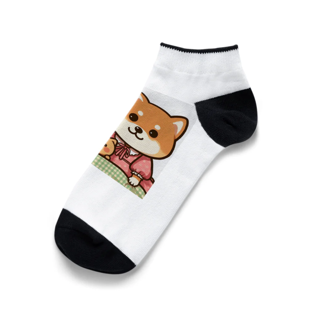 メアリーの今夜は可愛い柴犬スタンプで癒しの時間 Ankle Socks