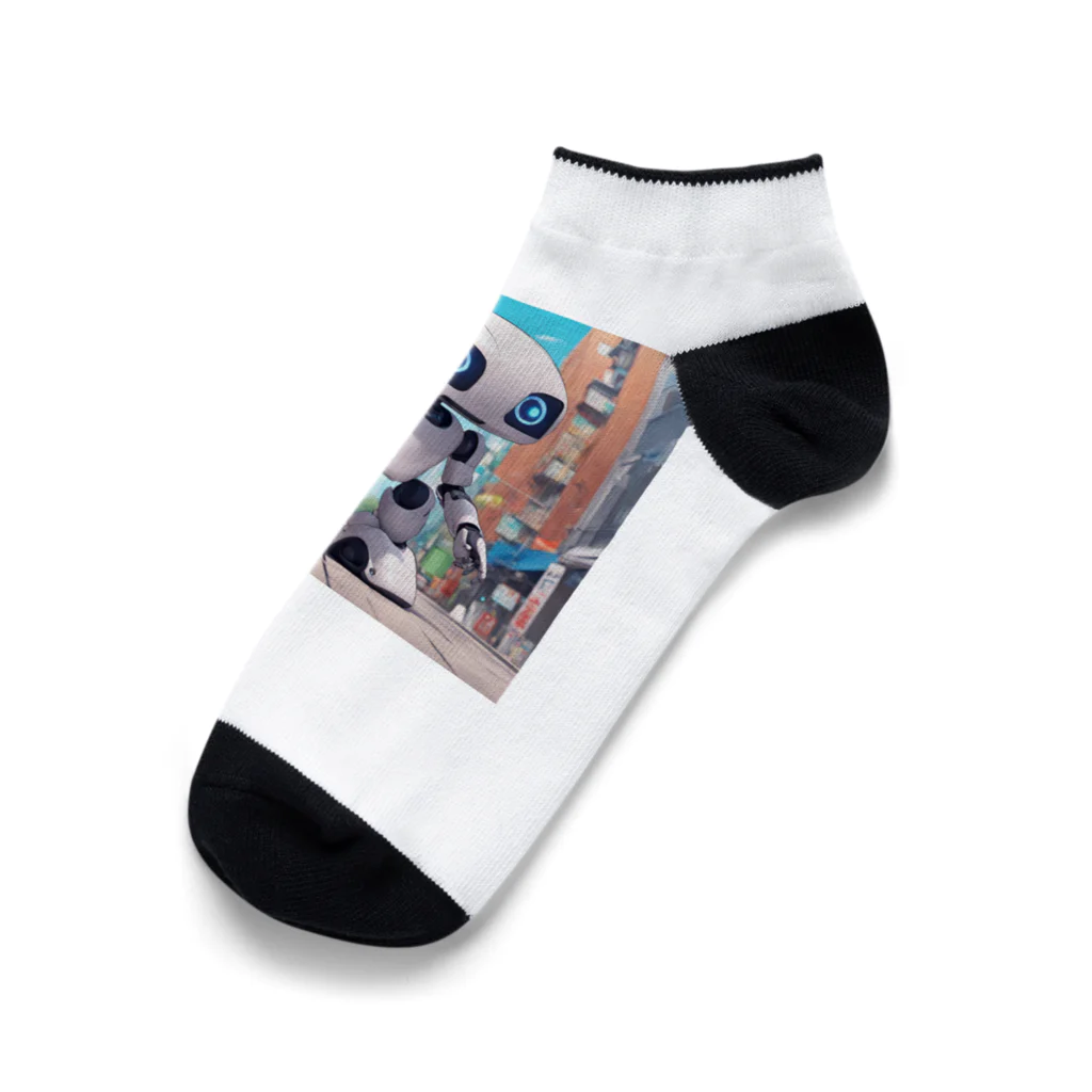 Freedomの可愛いロボットのイラストグッズ Ankle Socks