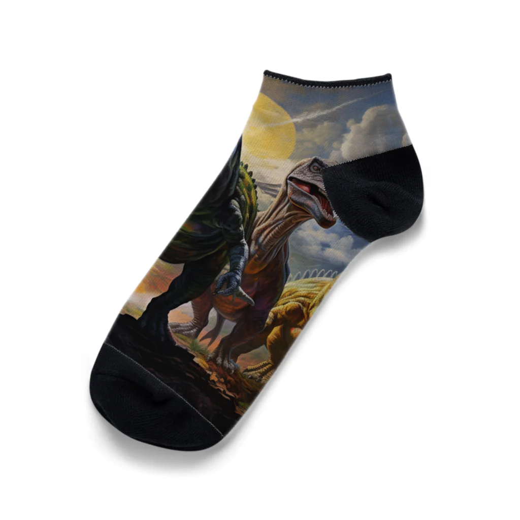 AQUAMETAVERSEの恐竜　なでしこ1478 Ankle Socks