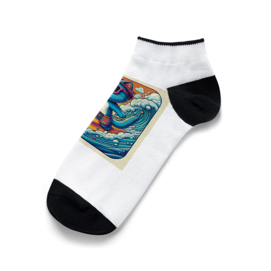 ふぇにゃんくすの猫サーファーたま Ankle Socks