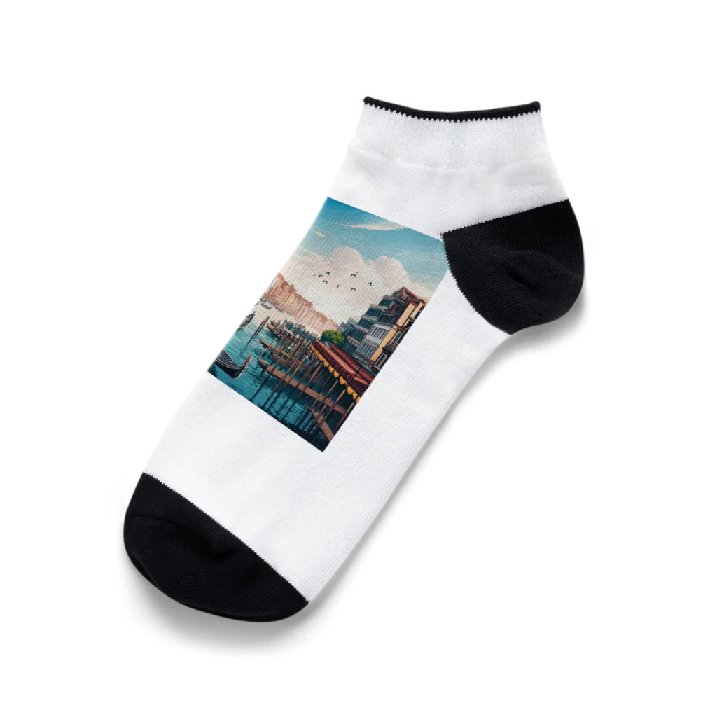 Pixel Art Goodsのヴェネチア（pixel art） Ankle Socks