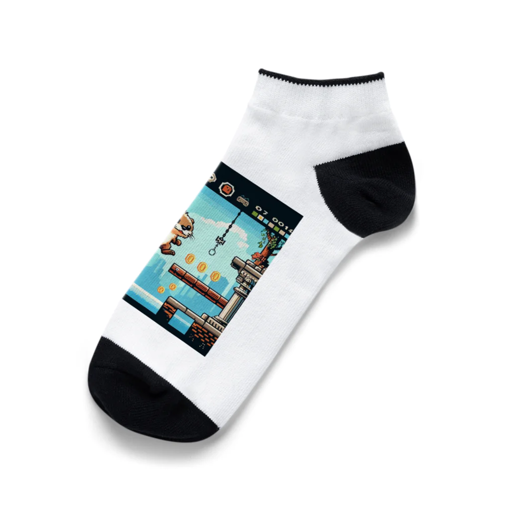 suke3kaku3のカワウソがゲームの世界に飛び込んだ！ Ankle Socks