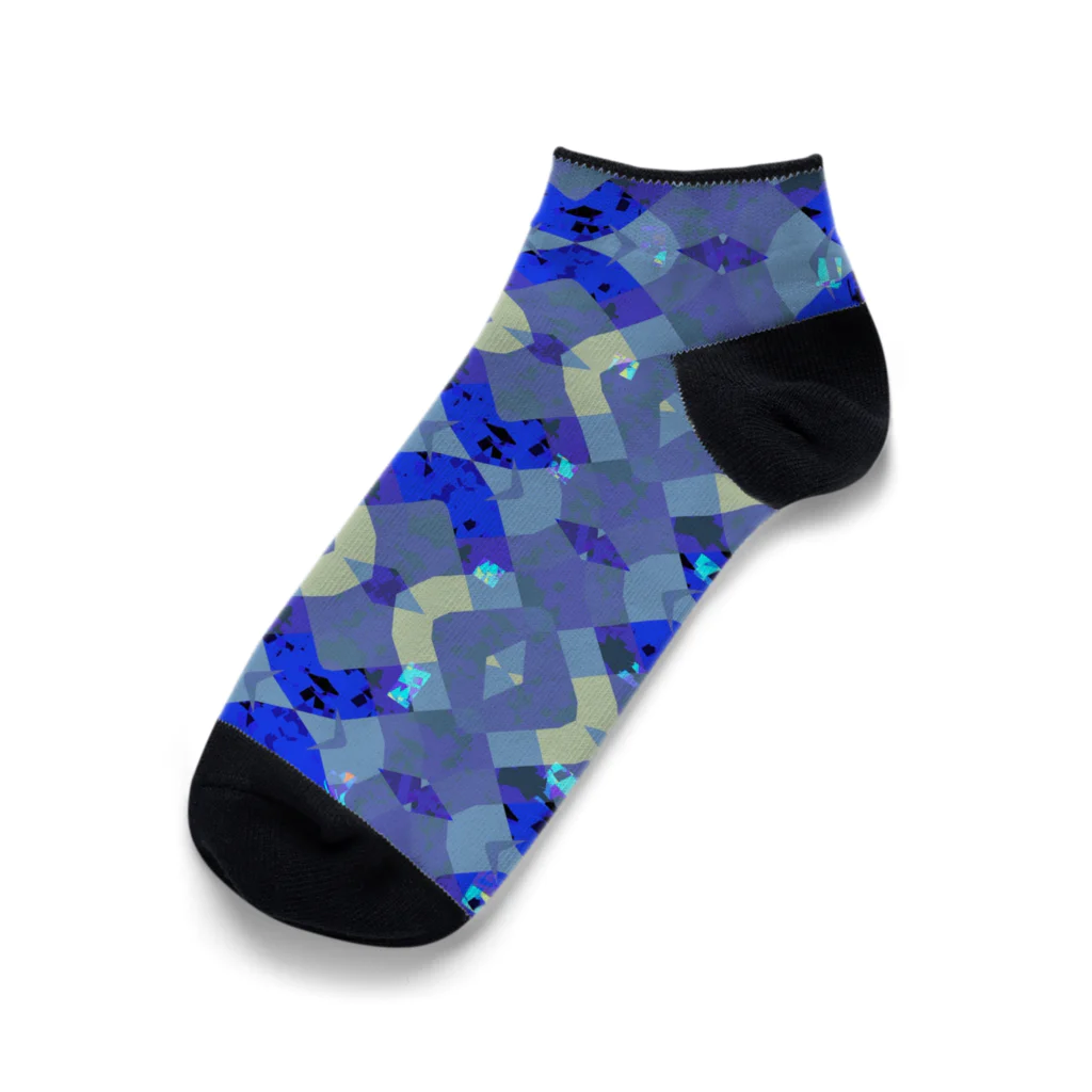 nordmint　(ノルドミント)の青色シックな大人柄パターン　　 Ankle Socks