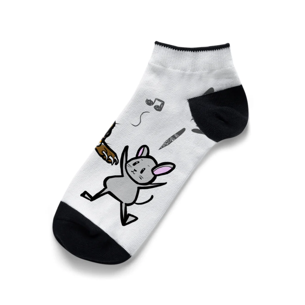 イサキ 彩子のネズミとネコ Ankle Socks