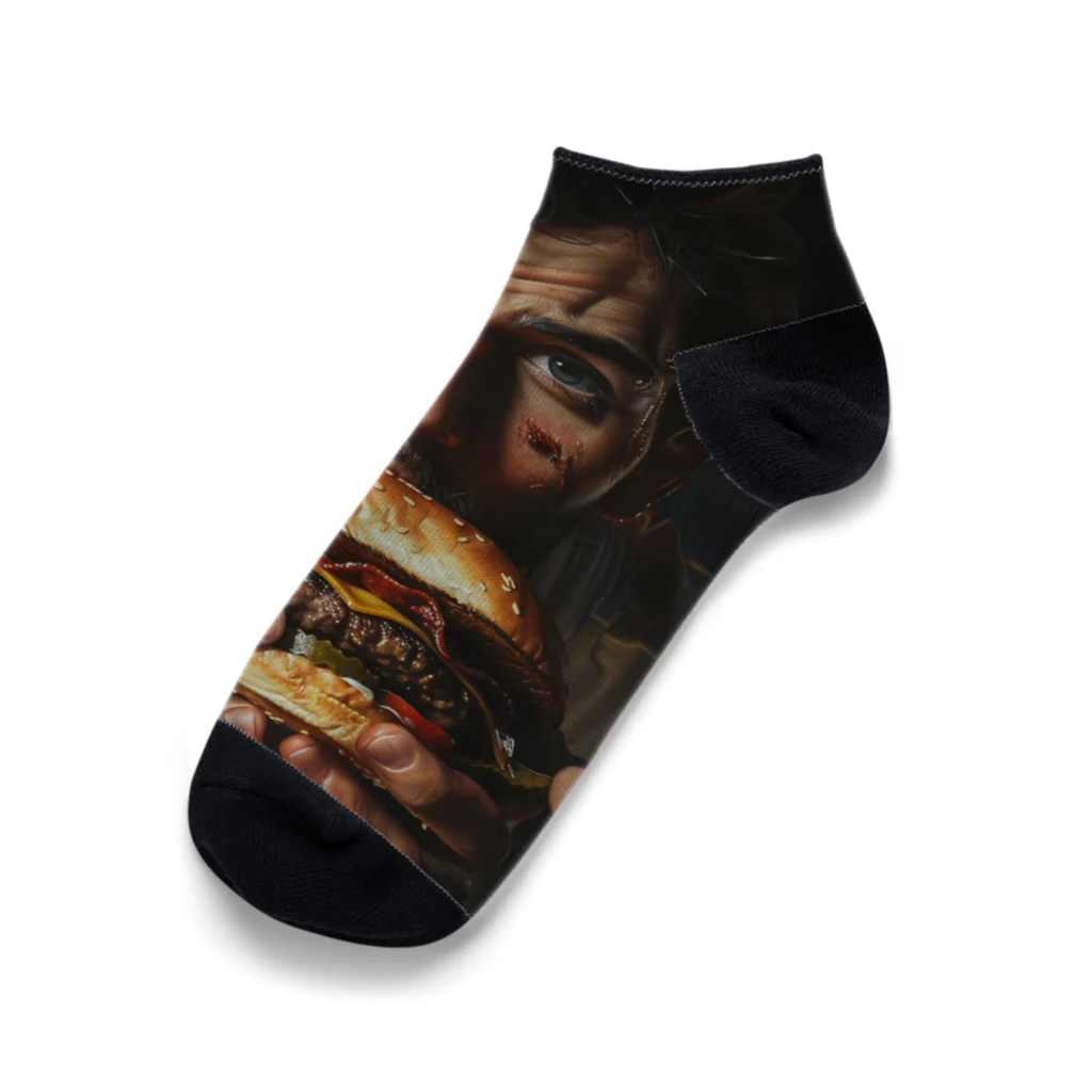 AQUAMETAVERSEのハンバーガーと男　エンジェル717 2065 Ankle Socks