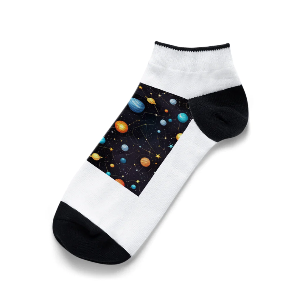 mibusenaの宇宙空間デザイン Ankle Socks