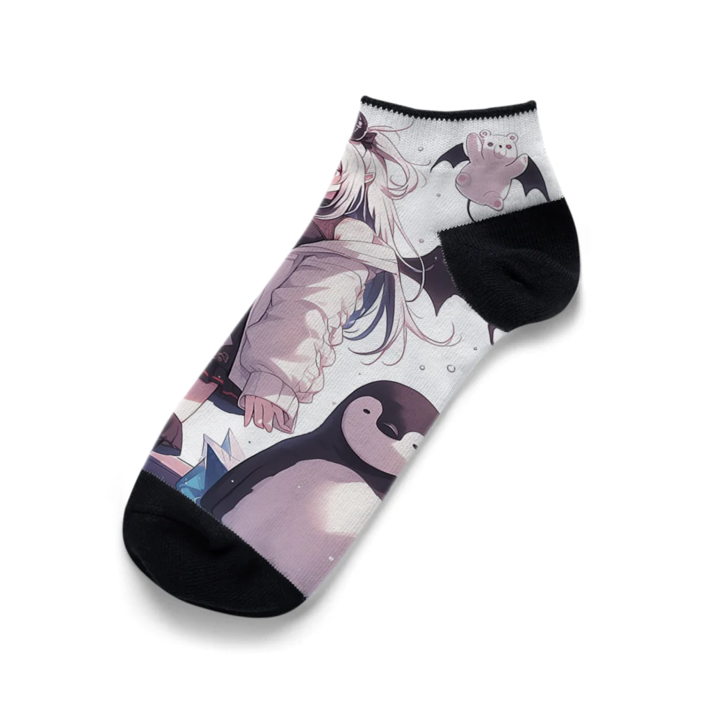 シロクマペンギンの冷極フローズン✕小悪魔ガール Ankle Socks