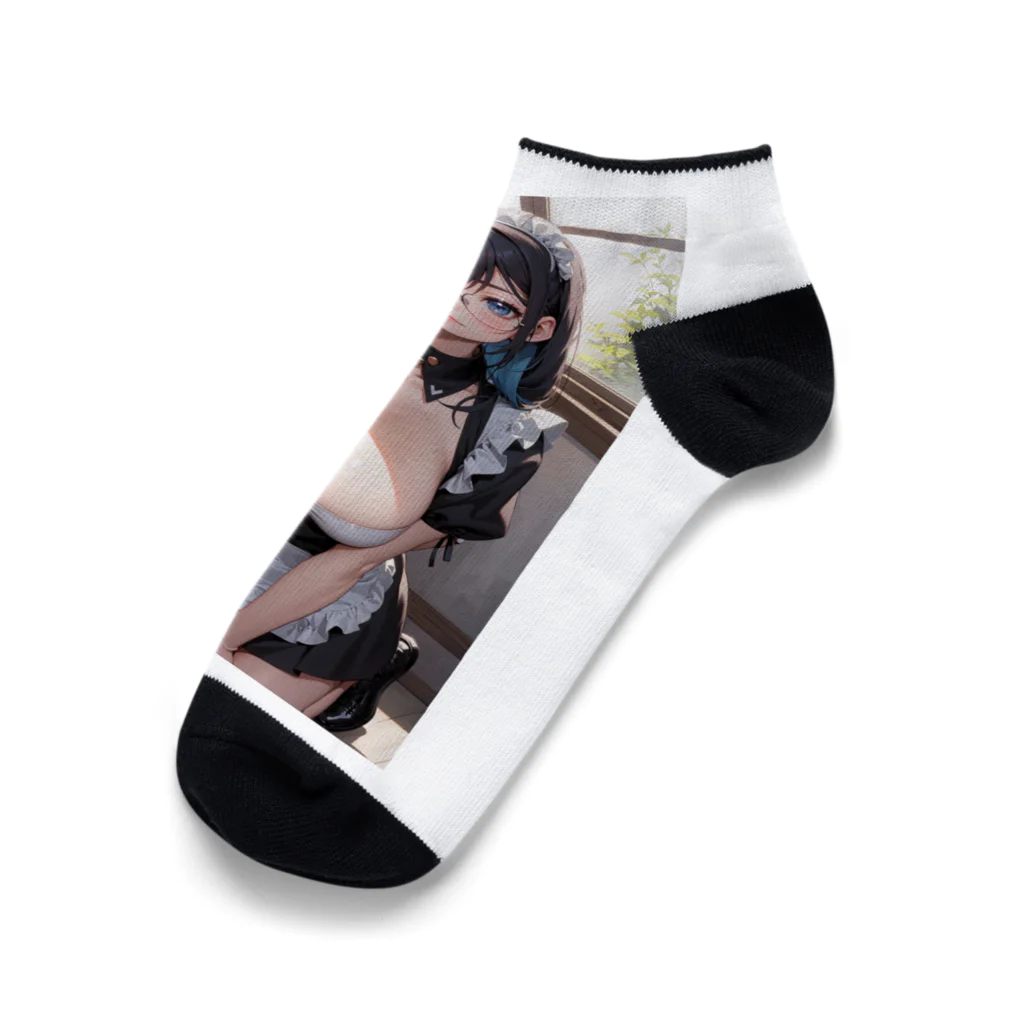 美少女学院の黒髪美少女　美鈴ちゃん　メイド Ankle Socks