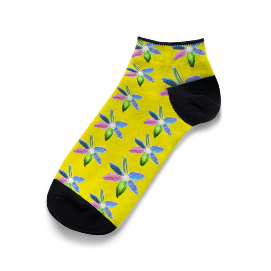 marbleSmileのピッピ 花 イエロー Ankle Socks