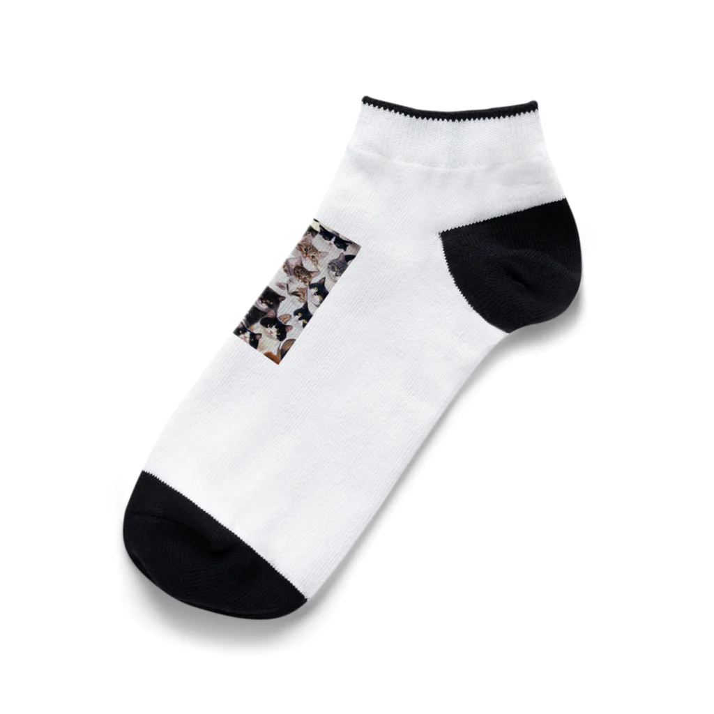 umett1201の猫の大群 Ankle Socks