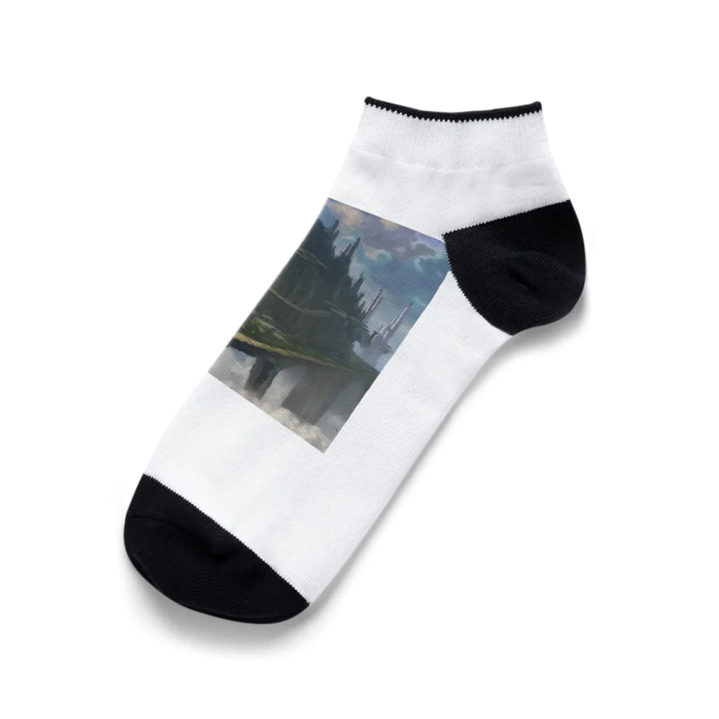 yohiti193の空想世界の天空に浮かぶ島国 Ankle Socks