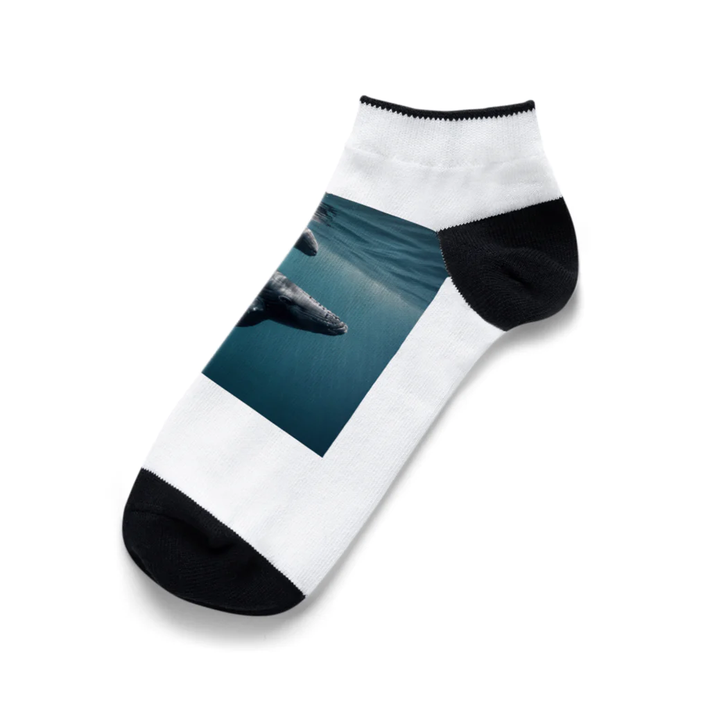 tozaki5573のクジラの親子 Ankle Socks