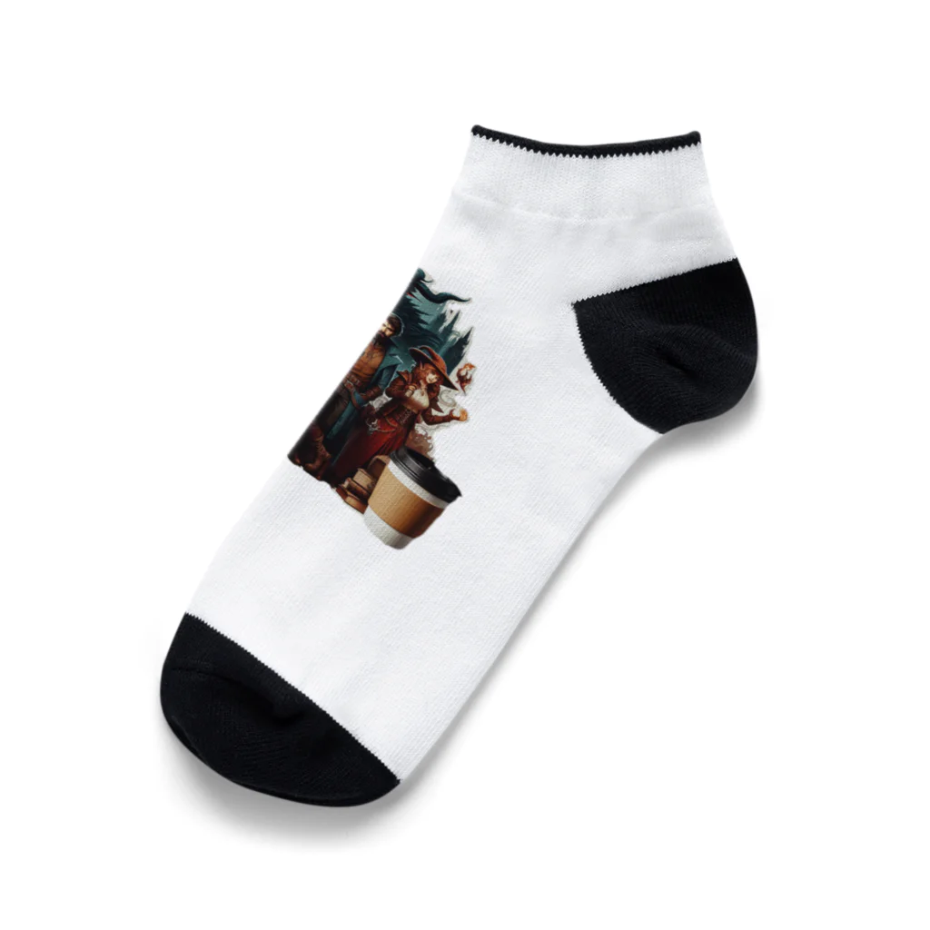 Mamechan2021の戦いの後のコーヒータイム Ankle Socks