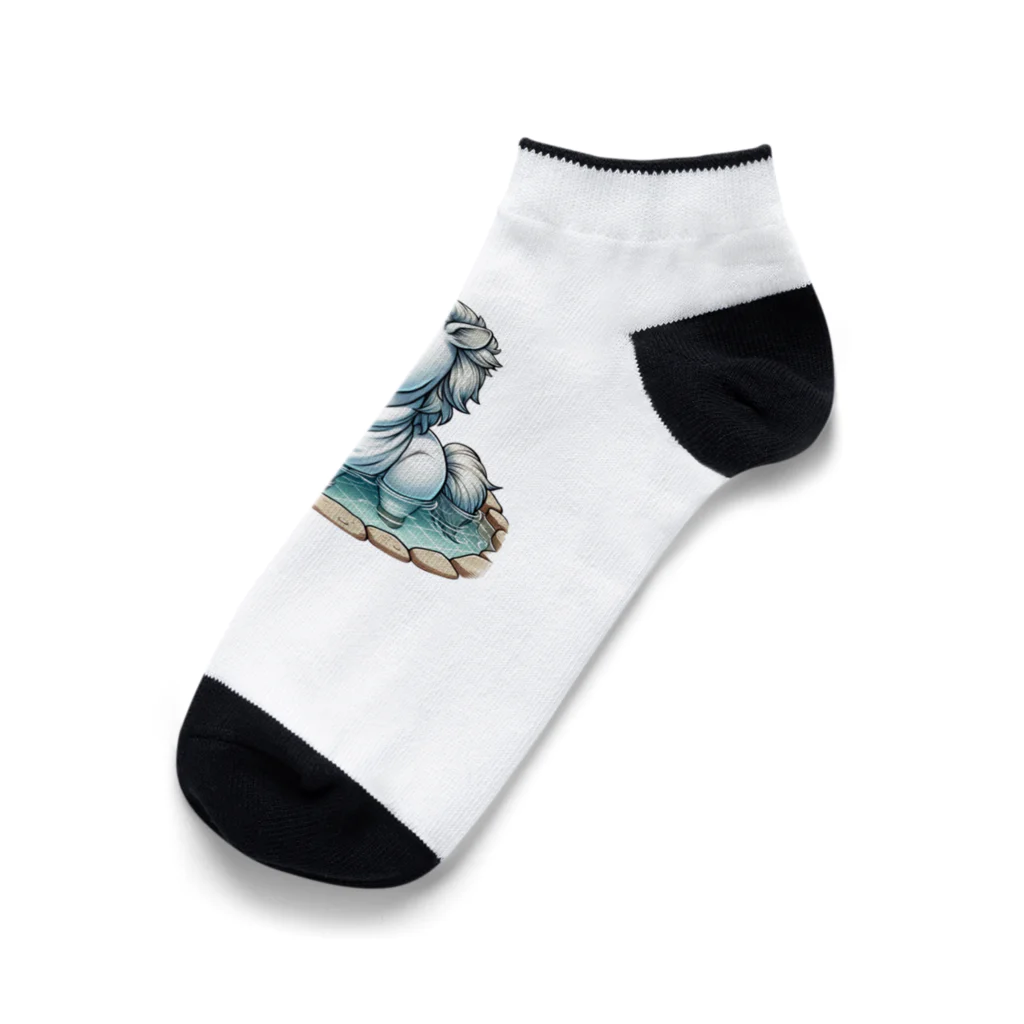 さざれいしのウマさんの入浴 Ankle Socks