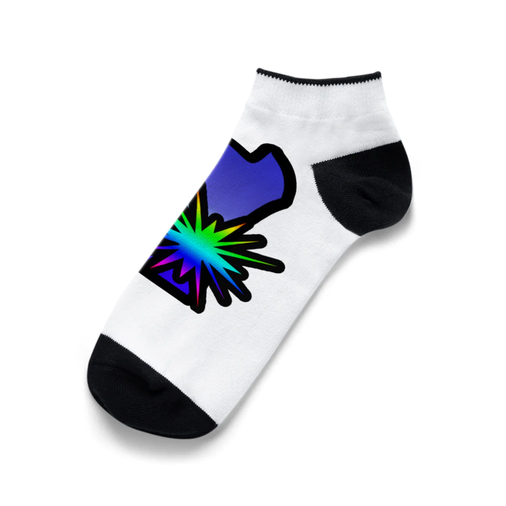 HirockDesignJapanのパチンコ、パチスロTシャツ＠青７図柄 Ankle Socks