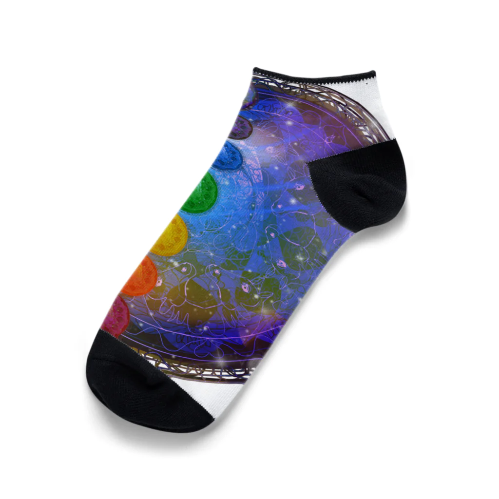 💖宇宙整体♪🌈♪こころからだチャンネル♪💖の宇宙曼荼羅　cakra version Ankle Socks