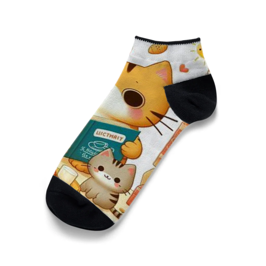 Rパンダ屋の「読書猫」グッズ Ankle Socks