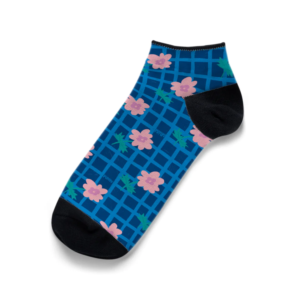 pu・pu・puのぷぷぷな花柄 Ankle Socks