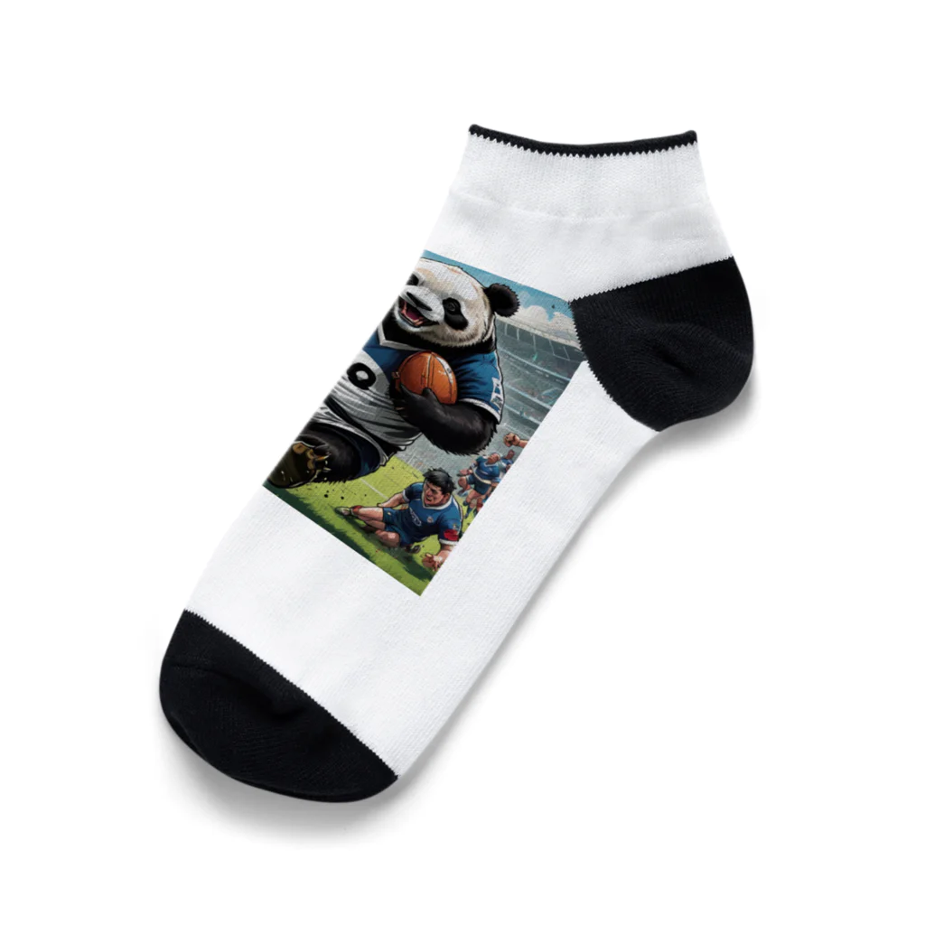 Panda Art Galleryのラグビーパンダ Ankle Socks