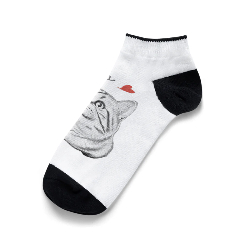 Miyagawa_nekoのYummy  モノクロ Ankle Socks