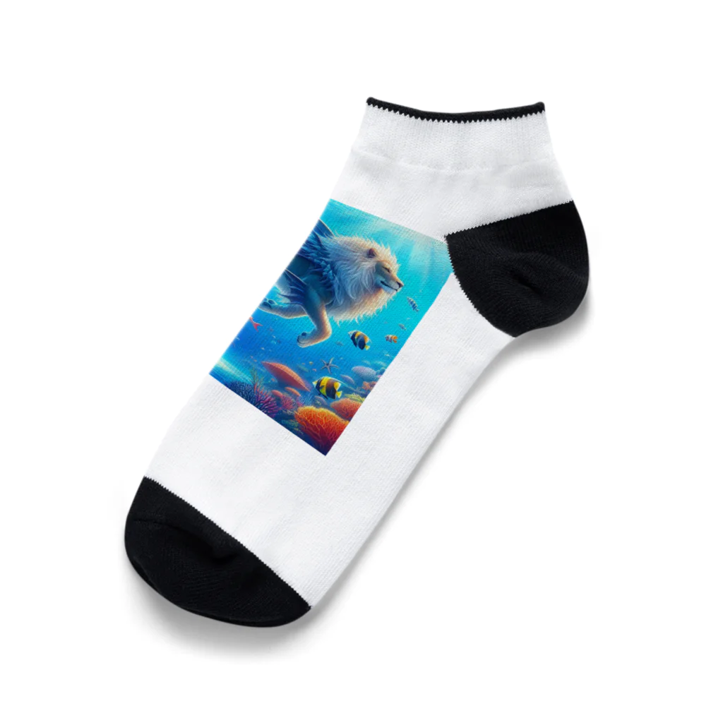 ocean roomのサメ✖️ライオン Ankle Socks