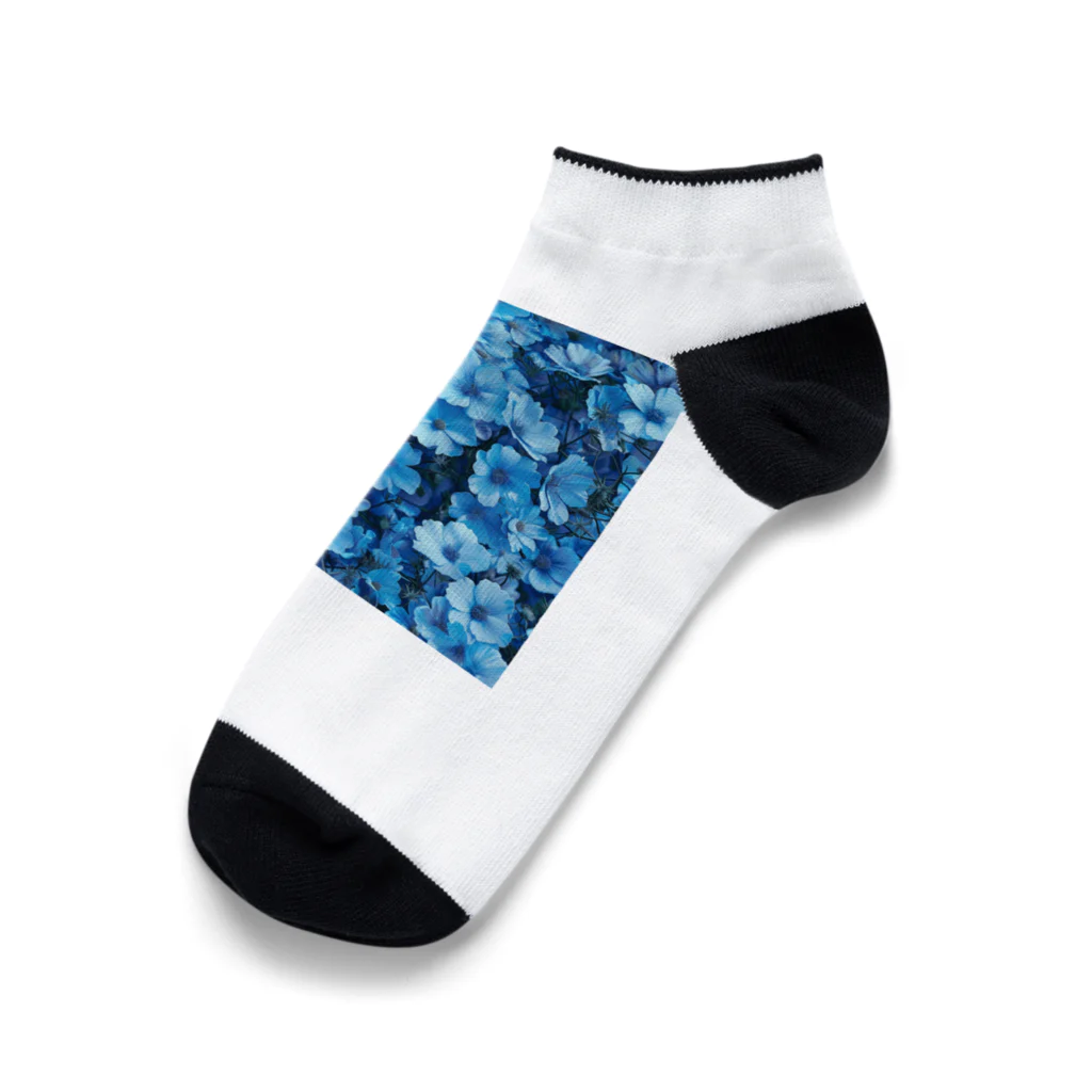 オンラインショップイエローリーフの水色小さな花 Ankle Socks