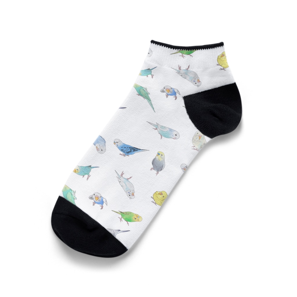 まめるりはことりのたっぷりセキセイインコちゃん【まめるりはことり】 Ankle Socks