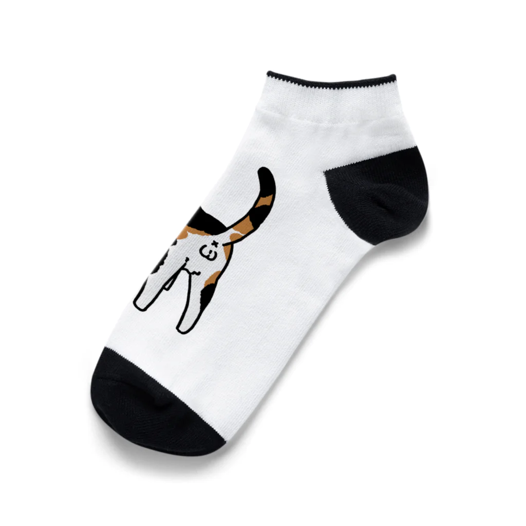 Riotoのねこけつω（三毛猫） Ankle Socks