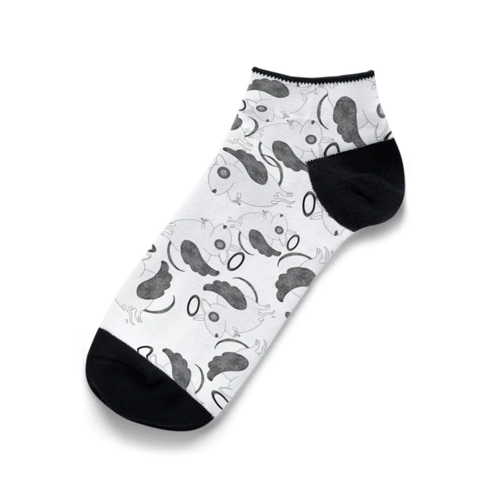 minyominyoのHis 成仏ネズミ 群 Ankle Socks