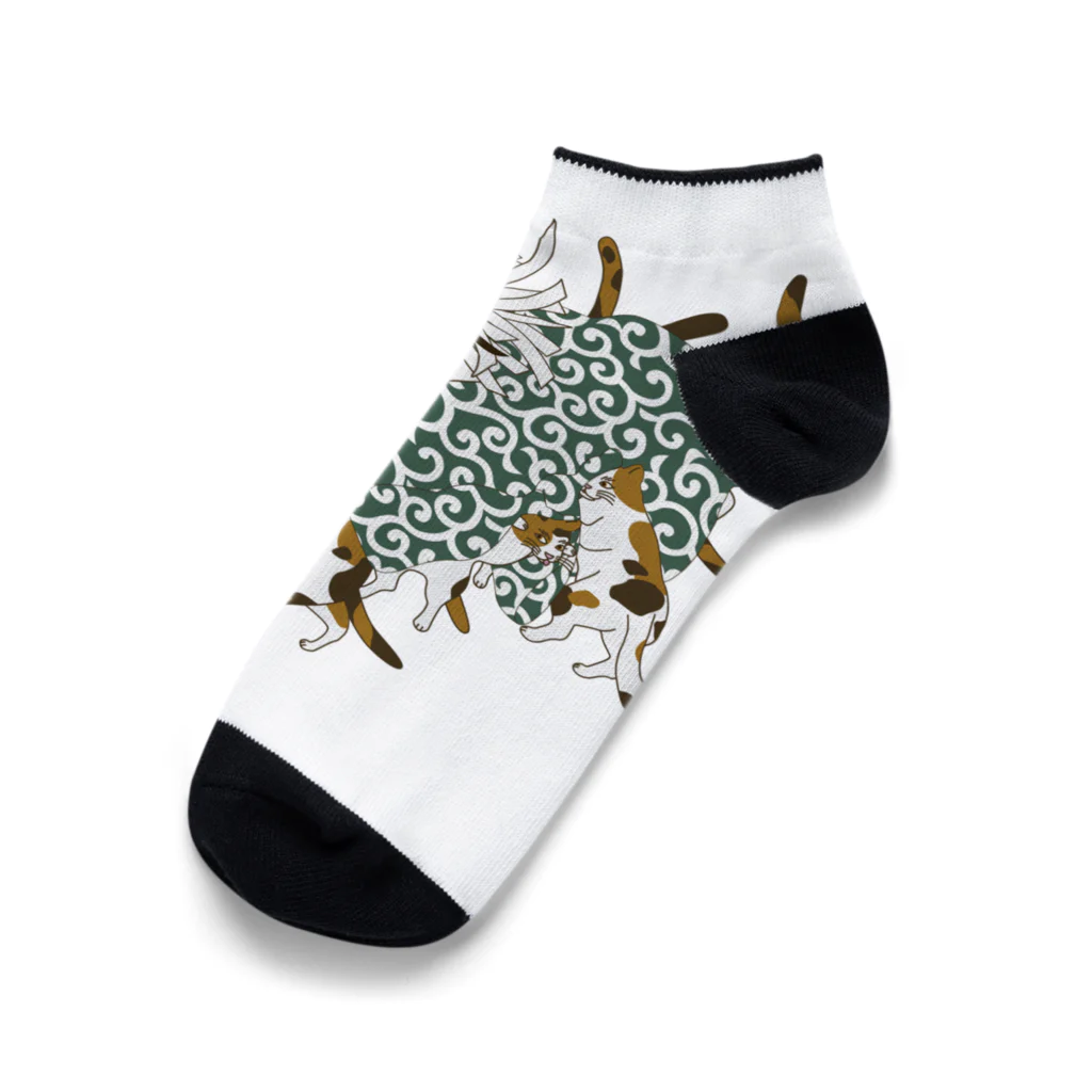 Amiの三毛猫の獅子舞遊び Ankle Socks