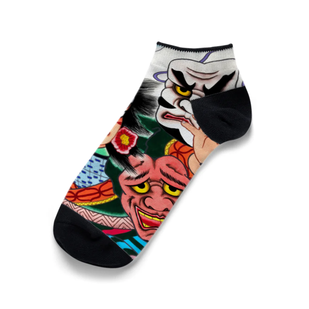 ねぶた画廊のねぶた原画「阿弖流為と鬼剣舞」 Ankle Socks