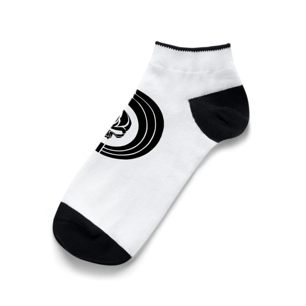 Ａ’ｚｗｏｒｋＳの熨斗輪に髑髏 黒（オリジナル家紋シリーズ） Ankle Socks