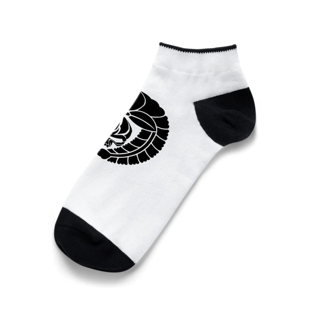 Ａ’ｚｗｏｒｋＳの下がり藤に髑髏 黒（オリジナル家紋シリーズ） Ankle Socks