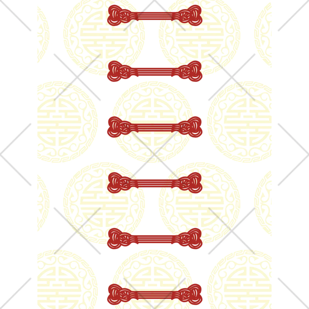 中華呪術堂（チャイナマジックホール）の【赤】チャイナボタン【背景・金】 くるぶしソックス