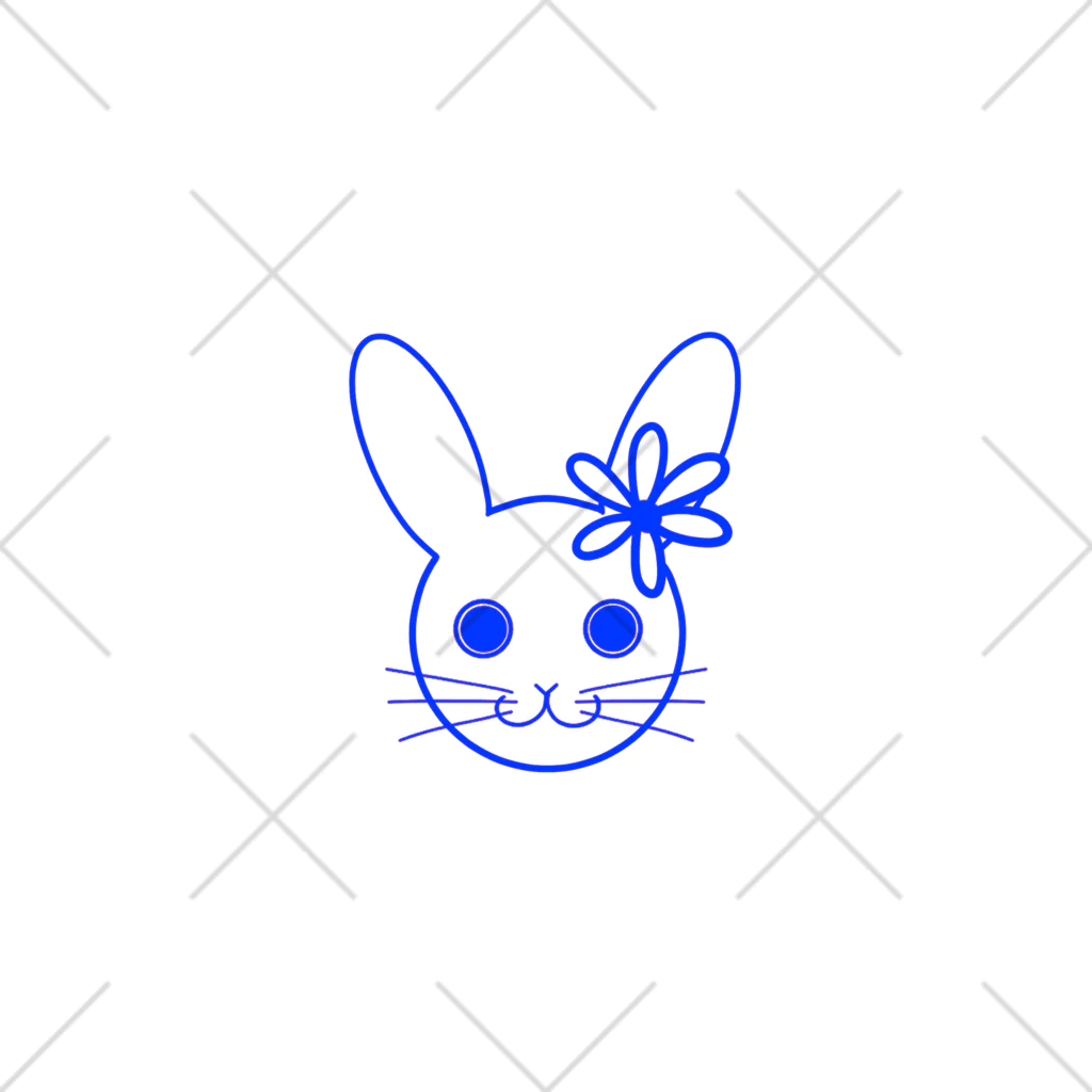 Rabbitflowerのびっくり♥らびこ♥ブルー くるぶしソックス