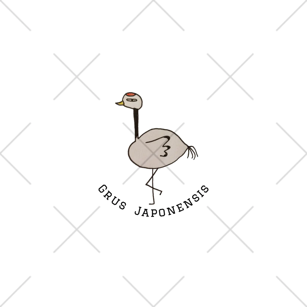 図鑑『動物達は自由奔放。』の『Grus Japonensis』＝タンチョウヅル くるぶしソックス