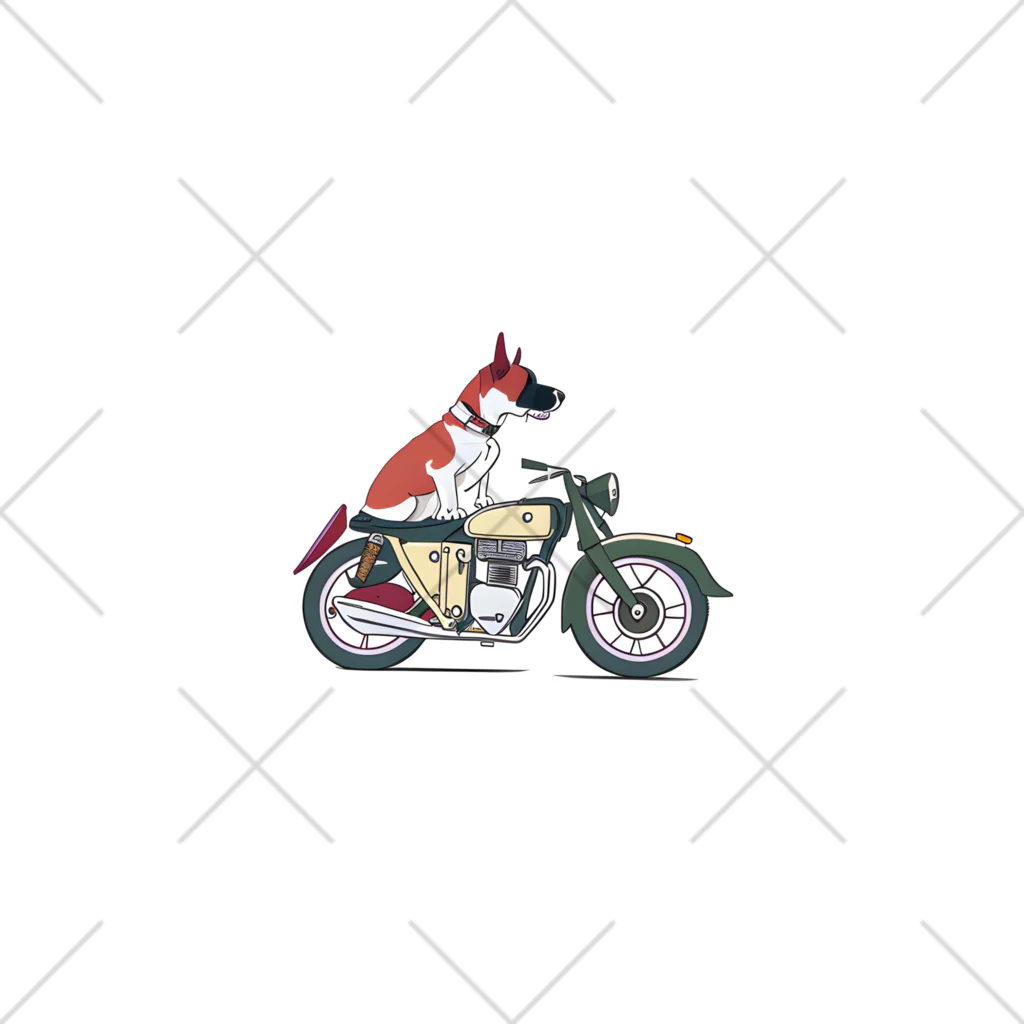 ごま塩のバイク犬 くるぶしソックス